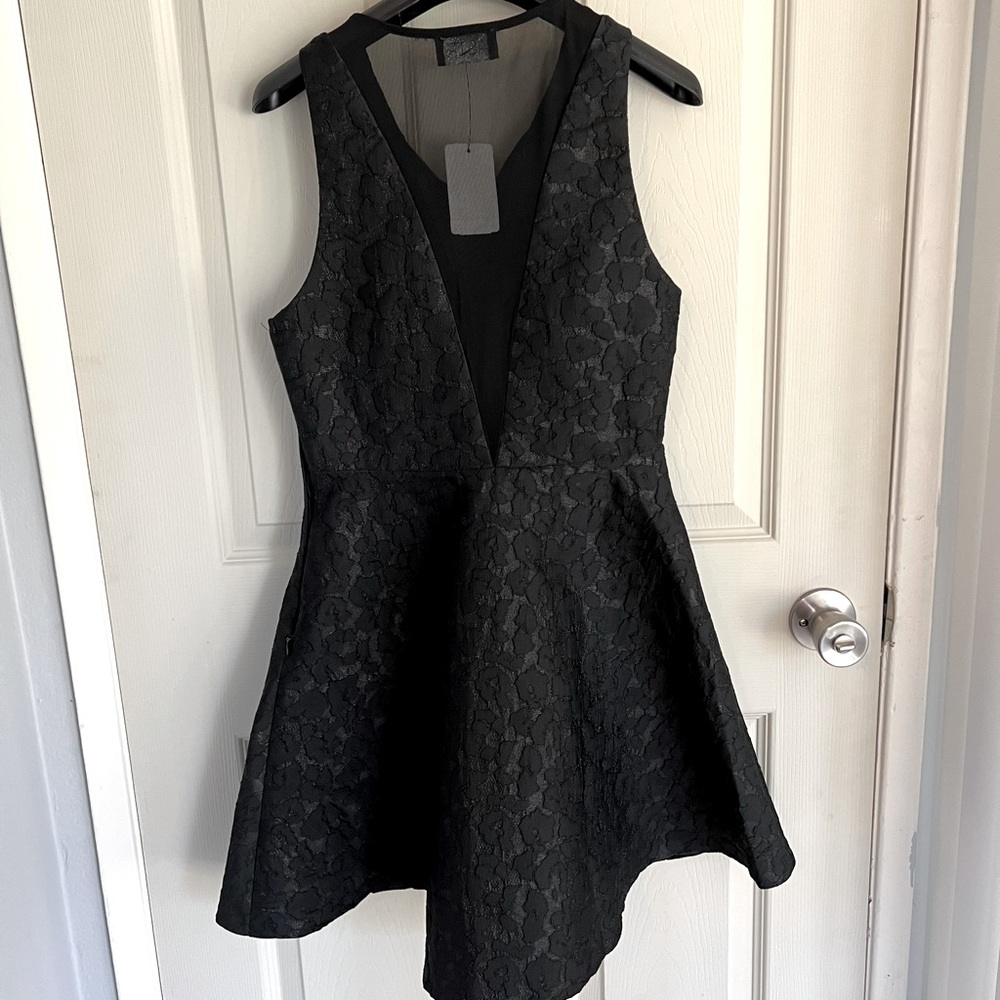 NWT Astr Formal Black Mini Dress Mesh Design Size Small